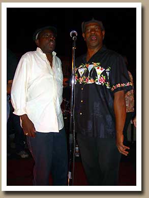 The Deacon and The Velvet Dinosaur belting out the vocals